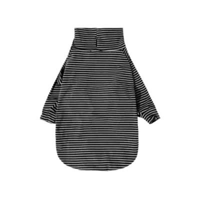 Black Striped Dog Loungewear for Medium Large Dogs Black striped dog loungewear with high collar design for medium and large breed dogs