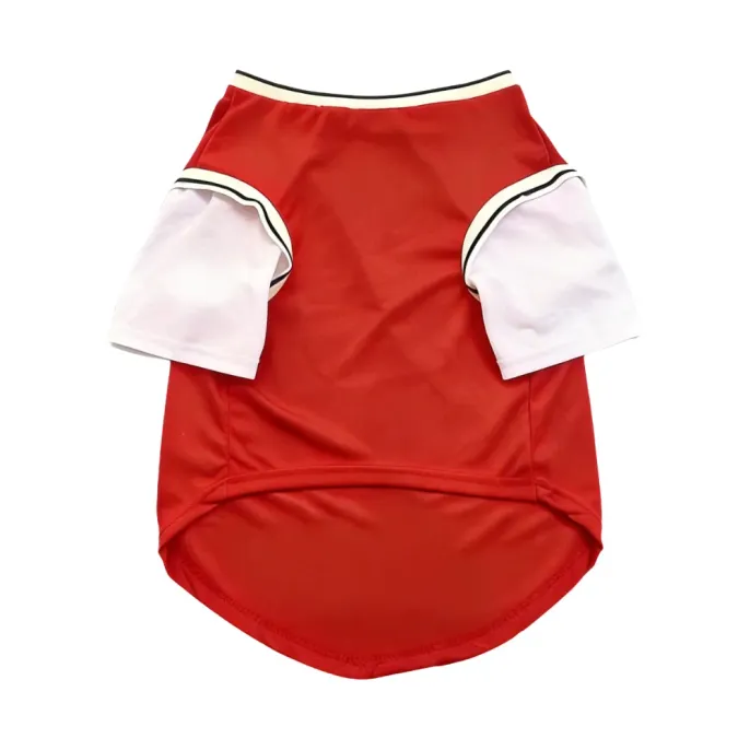 Red lightweight mesh dog shirt for large breed dogs with breathable fabric