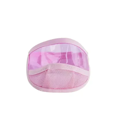 Pink Transparent Cat Eye Mask for Cats Pink transparent cat eye protection mask with breathable mesh and adjustable strap