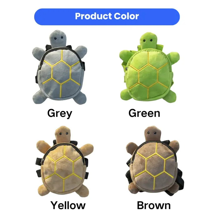 Turtle Dog Backpack Harness Colors | Grey Green Yellow Brown Dog backpack harness available in grey, green, yellow, and brown turtle designs for small pets