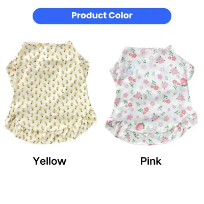 Large Dog Sun Protection Dress Available in Yellow and Pink Yellow pineapple and pink floral sun protection dog dresses for large dogs