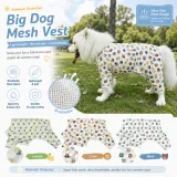 Ultra lightweight breathable mesh vest for large dogs featuring cooling fabric and summer prints