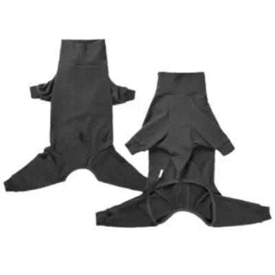 Grey High-Neck Four-Leg Dog Hoodie for Large Dogs Grey fleece four-leg dog hoodie with high neck design for large breed dogs