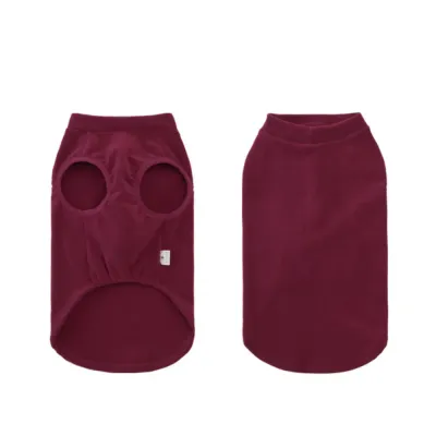 Sleeveless Winter Warm Dog Vest for Large Dogs Front and back view of sleeveless winter warm dog vest made of soft polyester fleece for large dogs
