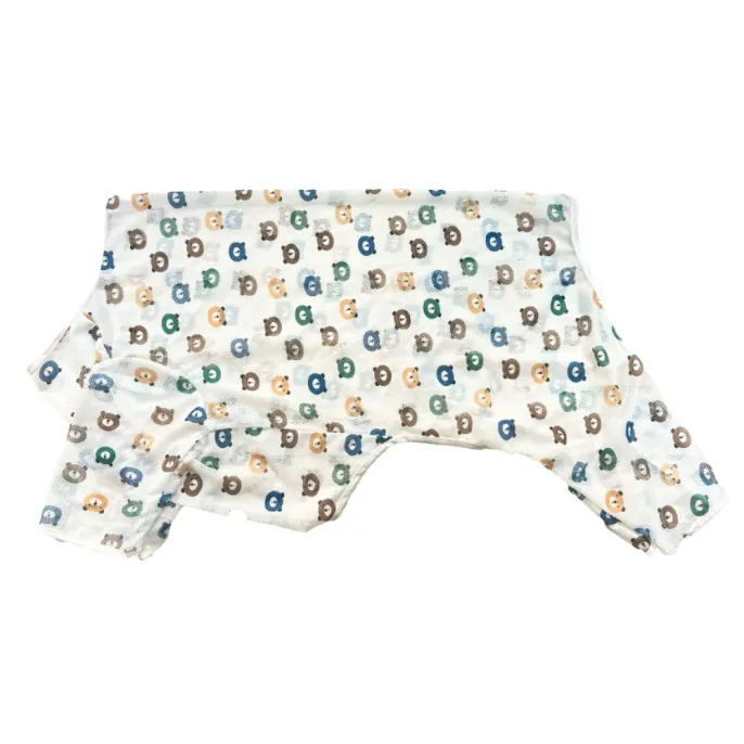Bear print cooling mesh vest for large dogs featuring breathable summer fabric
