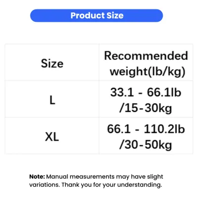 Dog Elbow Brace Size Guide for Large Dogs Dog elbow brace size chart with recommended weight range for large breed dogs