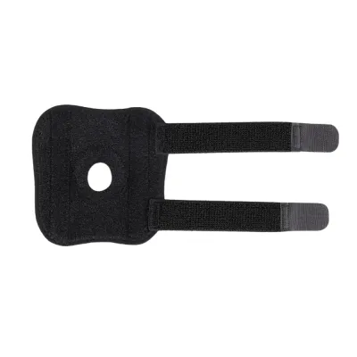 Adjustable dog knee brace with compression straps and protective knee opening