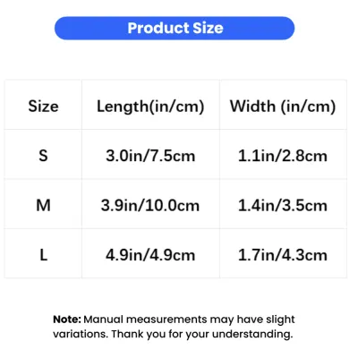 Dog Knee Protector Socks Size Guide S M L Size chart for dog knee protector socks showing length and width measurements in inches and centimeters