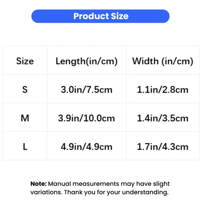 Dog Knee Protector Socks Size Guide S M L Size chart for dog knee protector socks showing length and width measurements in inches and centimeters