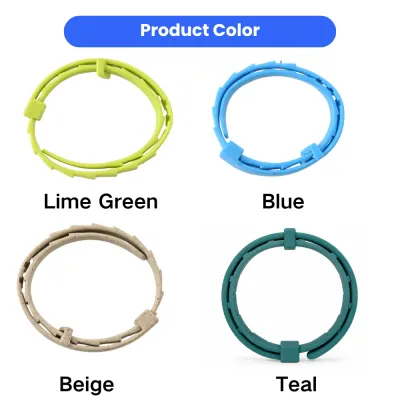 Dog flea and tick collar available in lime green blue beige and teal colors