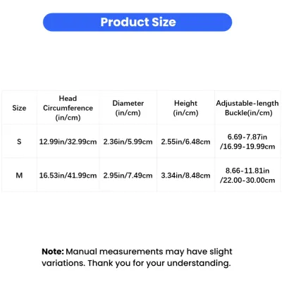 Pet Helmet Size Guide for Dogs and Cats Pet safety helmet size chart showing head circumference and adjustable strap measurements