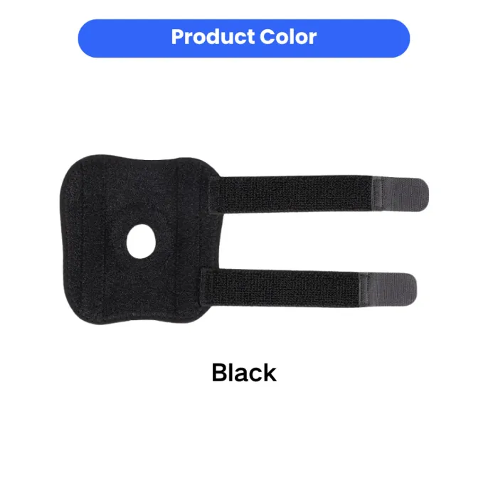 Black Adjustable Dog Knee Protector Brace Black dog knee protector with adjustable compression straps for leg support