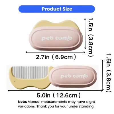 Dimensions of portable foldable pet comb with protective storage case
