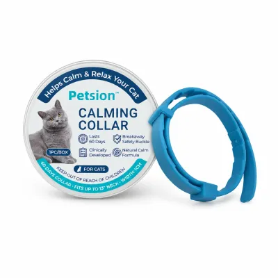 Petsion cat calming collar with natural pheromone formula for reducing anxiety and stress in cats