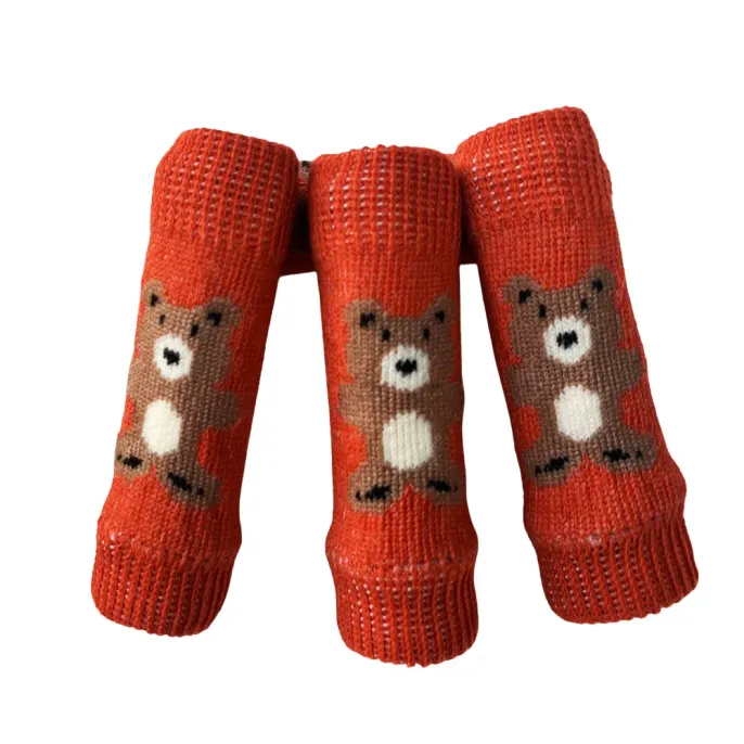 Red Dog Knee Protector Socks Cotton Leg Sleeves Red dog knee protector socks with soft cotton material and cute bear pattern