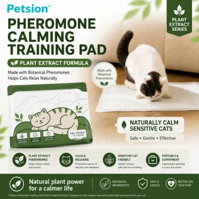 Plant Extract Cat Pheromone Training Pad for Sensitive Cats Cat pheromone calming training pad made with plant extract formula to help sensitive cats relax naturally