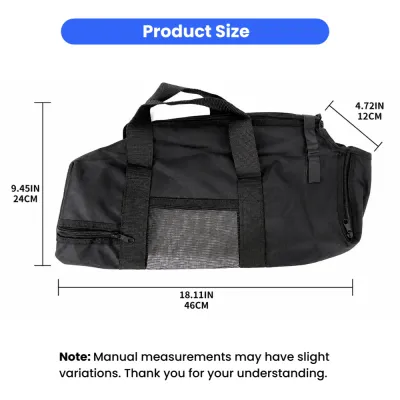 Cat Grooming Bag Size and Dimensions Cat grooming bag dimensions 18.11 inches x 9.45 inches with breathable mesh design
