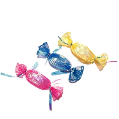 Colorful self-bling candy shaped cat toy with catnip and crinkle paper for indoor cats