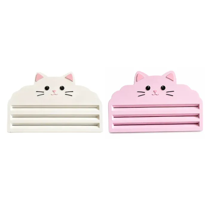 White and pink cat food squeezer set for wet cat food and treat pouches