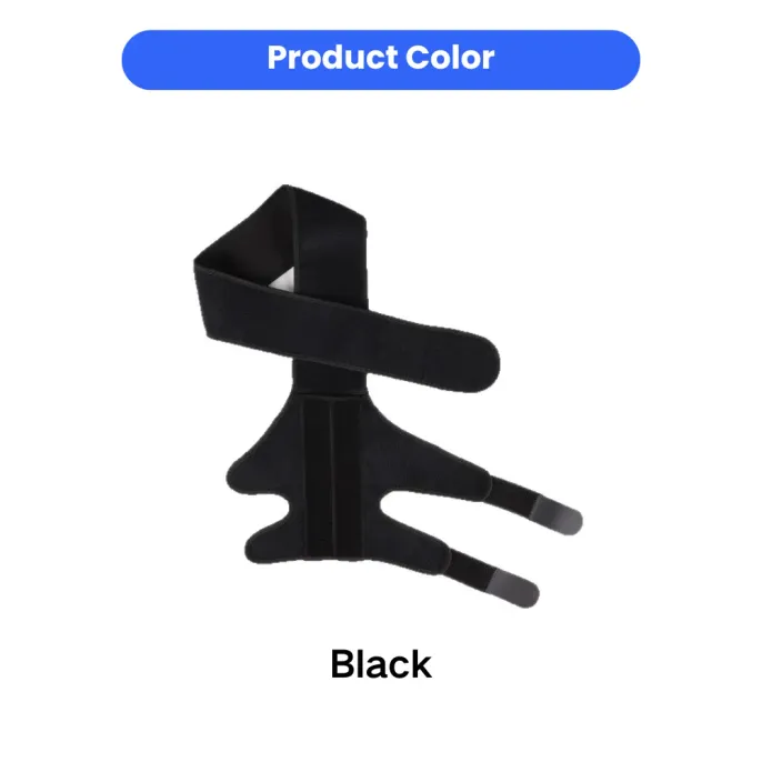 Black Dog Knee Brace Adjustable Support Wrap Black adjustable dog knee brace with support straps for knee stabilization and recovery