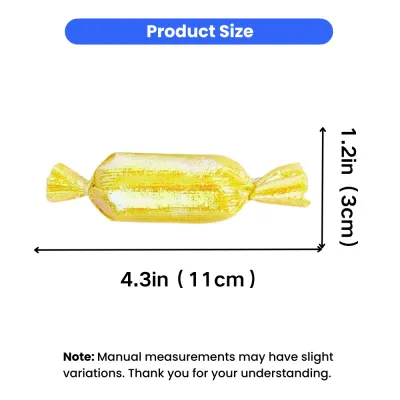 Catnip Candy Cat Toy Size Information Candy-shaped crinkle catnip toy measuring 4.3 inches long and 1.2 inches wide