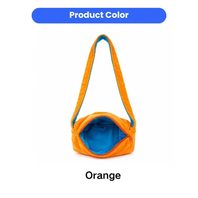 Orange Small Pet Travel Carrier Bag Orange small animal carrier bag with shoulder strap and soft plush lining for comfortable pet transport