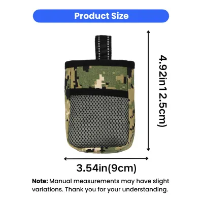 Dog Walking Bag Size Guide 9cm x 12.5cm Dog walking bag dimensions measuring 3.54 inches by 4.92 inches with compact portable design