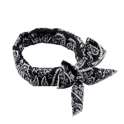 Black Pet Cooling Ice Scarf with Gel Beads Black cooling scarf for dogs and cats featuring reusable water gel beads