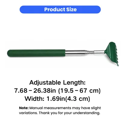 Adjustable retractable cat scratcher measuring 7.68 to 26.38 inches with stainless steel handle