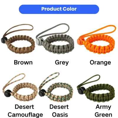 Pet anti-loss wrist leash available in brown, grey, orange, Desert Camouflage, Desert Oasis and Army Green