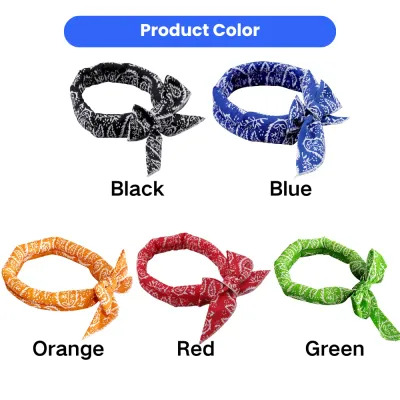 Pet Cooling Ice Scarf Available in Five Colors Pet cooling scarf color options including black blue orange red and green