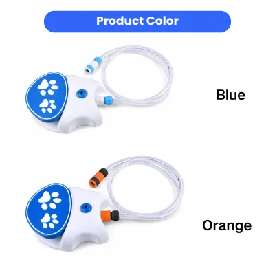 Foot Press Pet Water Fountain Color Options Foot press pet water fountain available in blue and orange color options for dogs and cats