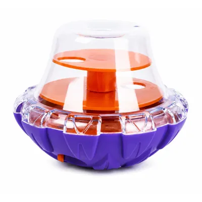 Purple Interactive Dog Treat Dispensing Toy Purple dog puzzle treat dispenser toy for mental stimulation and slow feeding