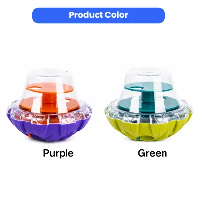 Dog Puzzle Treat Toy Available in Purple and Green Interactive dog treat dispenser toy available in purple and green colors