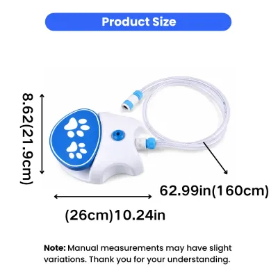 Foot Press Automatic Pet Water Fountain Size Foot press automatic pet water fountain dimensions with hose length and product measurements