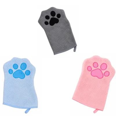 Paw Shape Pet Microfiber Towel for Dogs and Cats Soft paw-shaped microfiber pet towel for drying dogs and cats after bathing