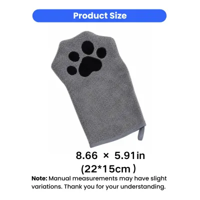 Pet Microfiber Drying Towel Size Information Pet microfiber towel measuring 8.66 x 5.91 inches for dogs and cats