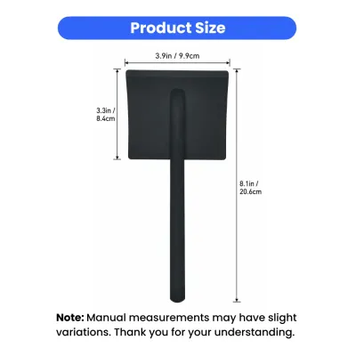 Measurement diagram showing size of dog slicker brush with handle length and brush head dimensions