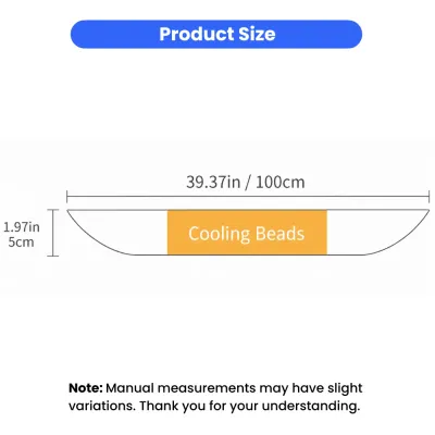 Pet Cooling Ice Scarf Size Guide 100cm Length Pet cooling ice scarf dimensions measuring 100cm long and 5cm wide
