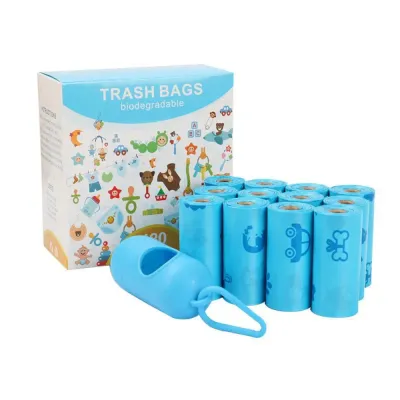 Biodegradable Dog Poop Bags with Dispenser 12 Rolls Blue biodegradable dog poop bags with dispenser, 12 rolls bulk pet waste bags for dog walking