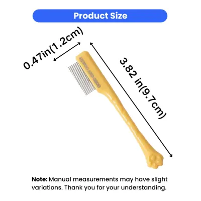 Dimensions of pet tear stain comb for eye cleaning and facial grooming