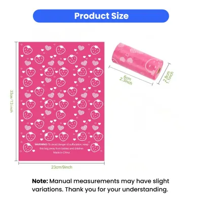 Biodegradable Dog Poop Bag Size Guide - 9 x 13 Inch Waste Bags Dog poop bag dimensions showing 9 x 13 inch biodegradable waste bags and dispenser roll size for pet owners
