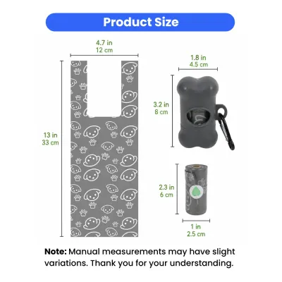 dog poop bag dimensions and dispenser size, biodegradable pet waste bags with dispenser measurements