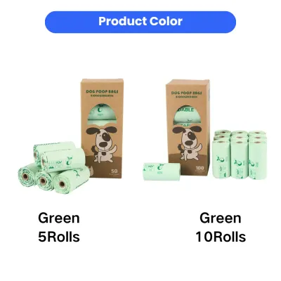 Wholesale biodegradable dog waste bags available in 5-roll and 10-roll packaging options