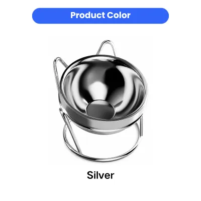 Silver Stainless Steel Cat Bowl Silver 304 stainless steel cat bowl with elevated metal stand for cats