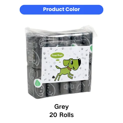 Grey Dog Poop Bags 20 Rolls Grey dog poop bags 20 rolls eco-friendly pet waste bags for dogs