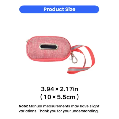Compact dog waste bag dispenser measuring 3.94 x 2.17 inches with portable design