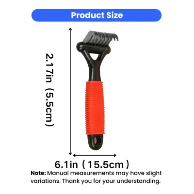 dog shedding rake dimensions grooming tool size for long-haired and double-coated dogs