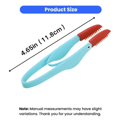 Compact pet eye cleaning brush measuring 4.65 inches with ergonomic grip and soft silicone bristles