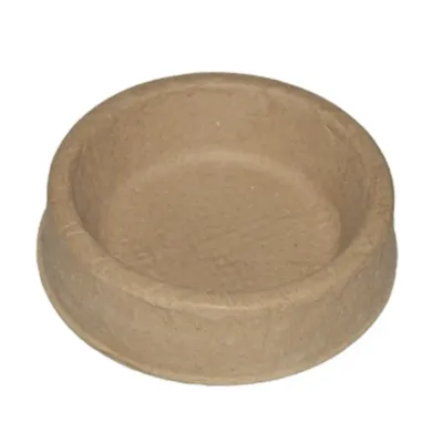 Disposable Pulp Dog Bowl Brown 550ml Brown disposable pulp dog bowl made from biodegradable eco-friendly material for pet feeding